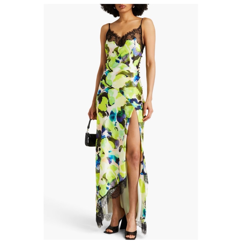 Nicholas Lace Trim Spaghetti Strap Maxi Dress